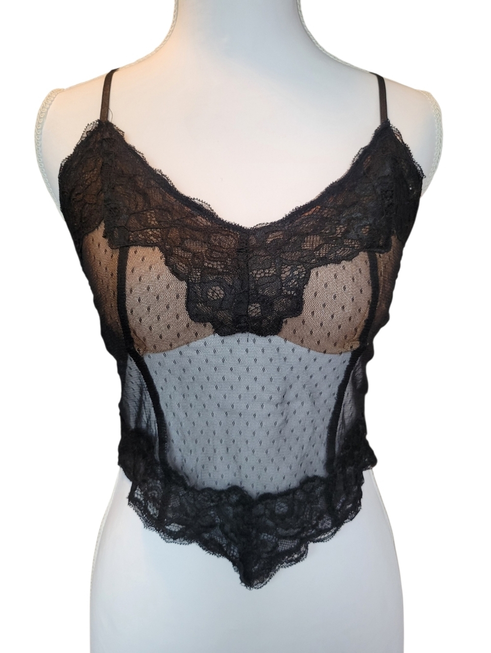Black Sheer Lace Camisole